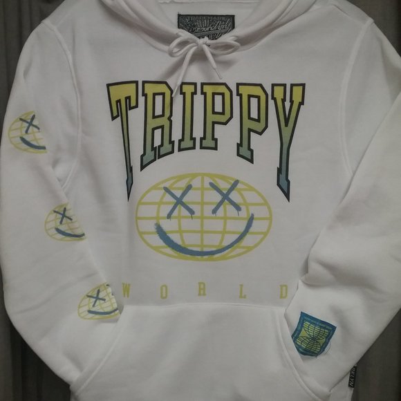 Trippy white sweatshirt by Brooklyn Cloth NWT sz:small - Picture 1 of 7